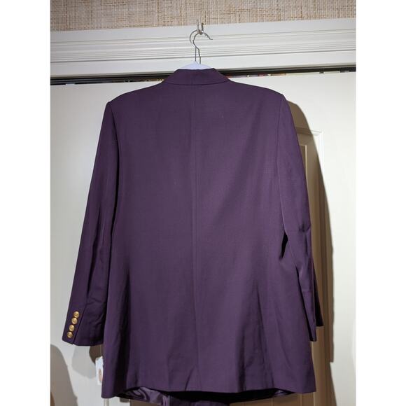 Vintage Talbot's Aubergine Double Breasted Wool Blazer NWT Womens Plus Sz 12W - Picture 2 of 11